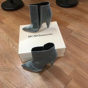 Jayden lurex fabric gunmetal booties